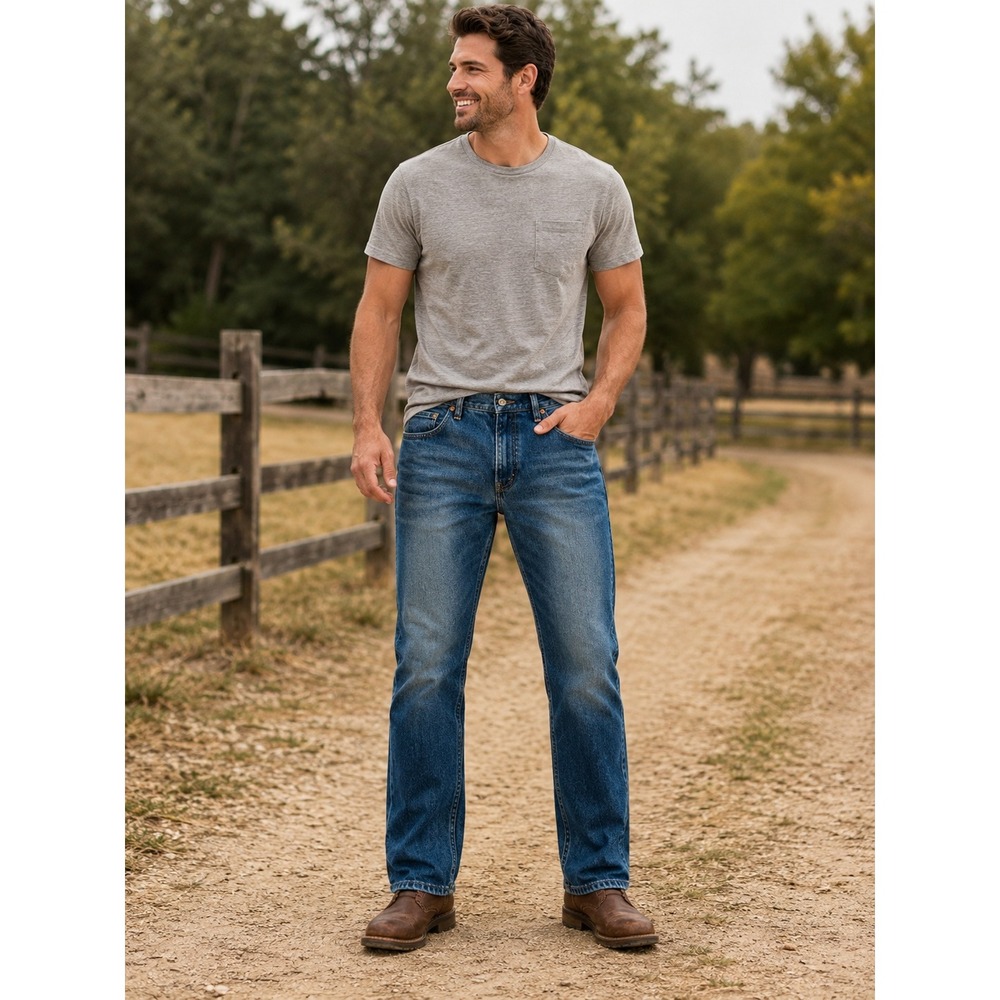 Joe's Jeans Men 32 Blue Brixton Straight Leg Medium Wash Denim Pants